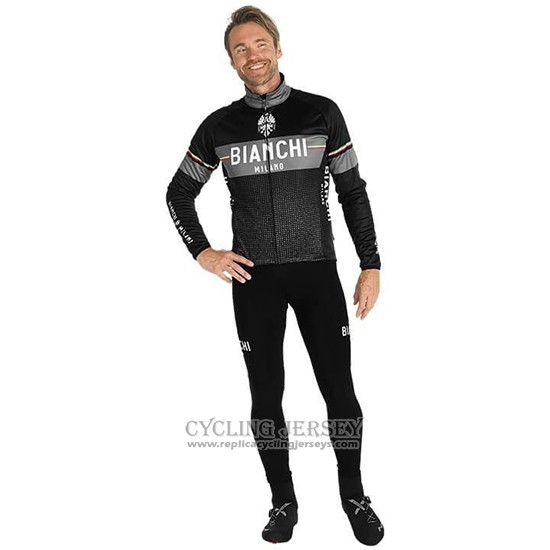 2019 Cycling Jersey Bianchi Milano Xd Black Gray Long Sleeve And Bib Tight